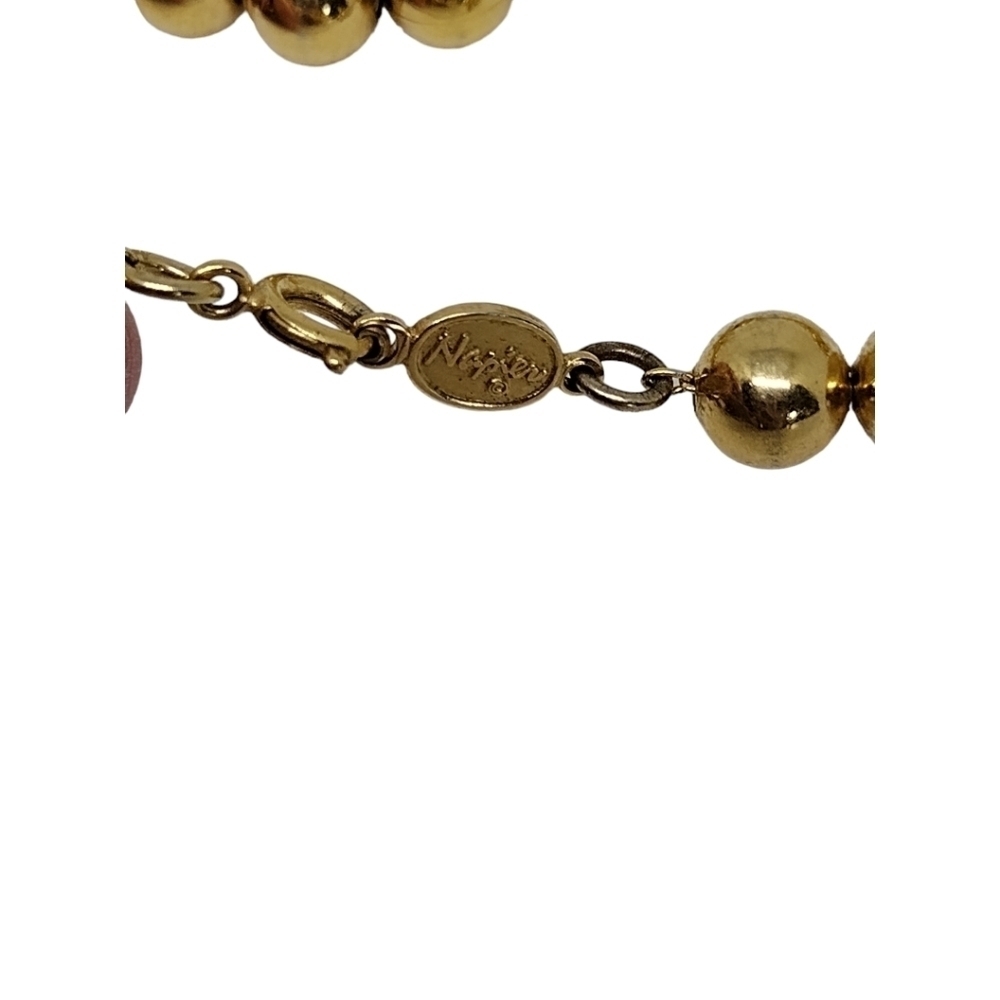 Vintage‎ Napier Gold Tone Beaded Necklace 24" - Picture 3 of 6